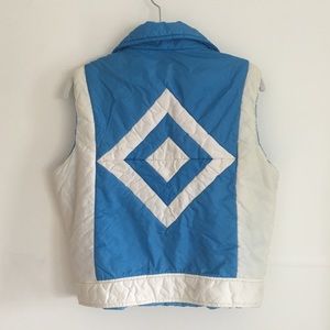 VINTAGE 1970’s blue & white ski vest sz M